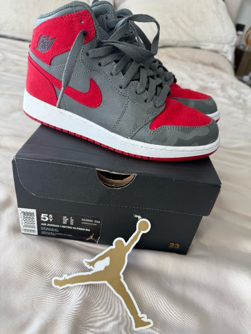 Air Jordan 1 Retro High BG "River Rock" Camo (Size 5.5Y / Women's 7)